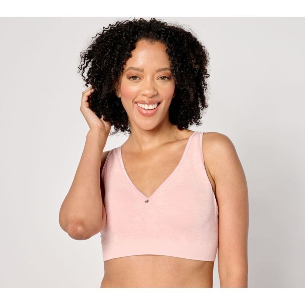 Calvin Klein Women's Bra Sz 42DDD Breezies Seamless Floral Jacquard Pink